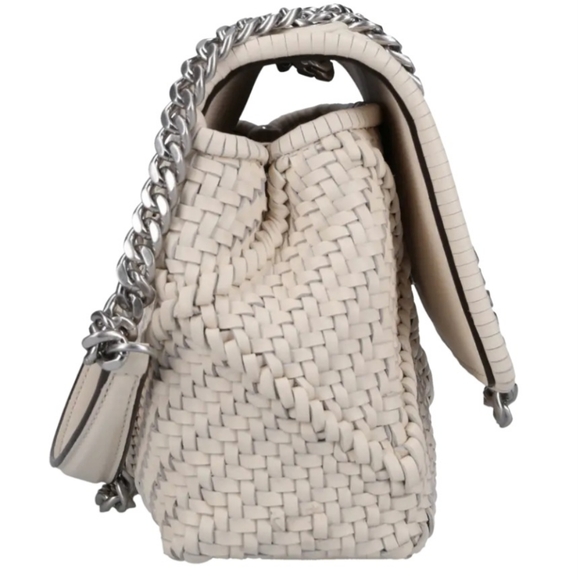 Tory Burch Kira Diamond woven small convertible shoulder bag ivory color - Picture 6 of 16